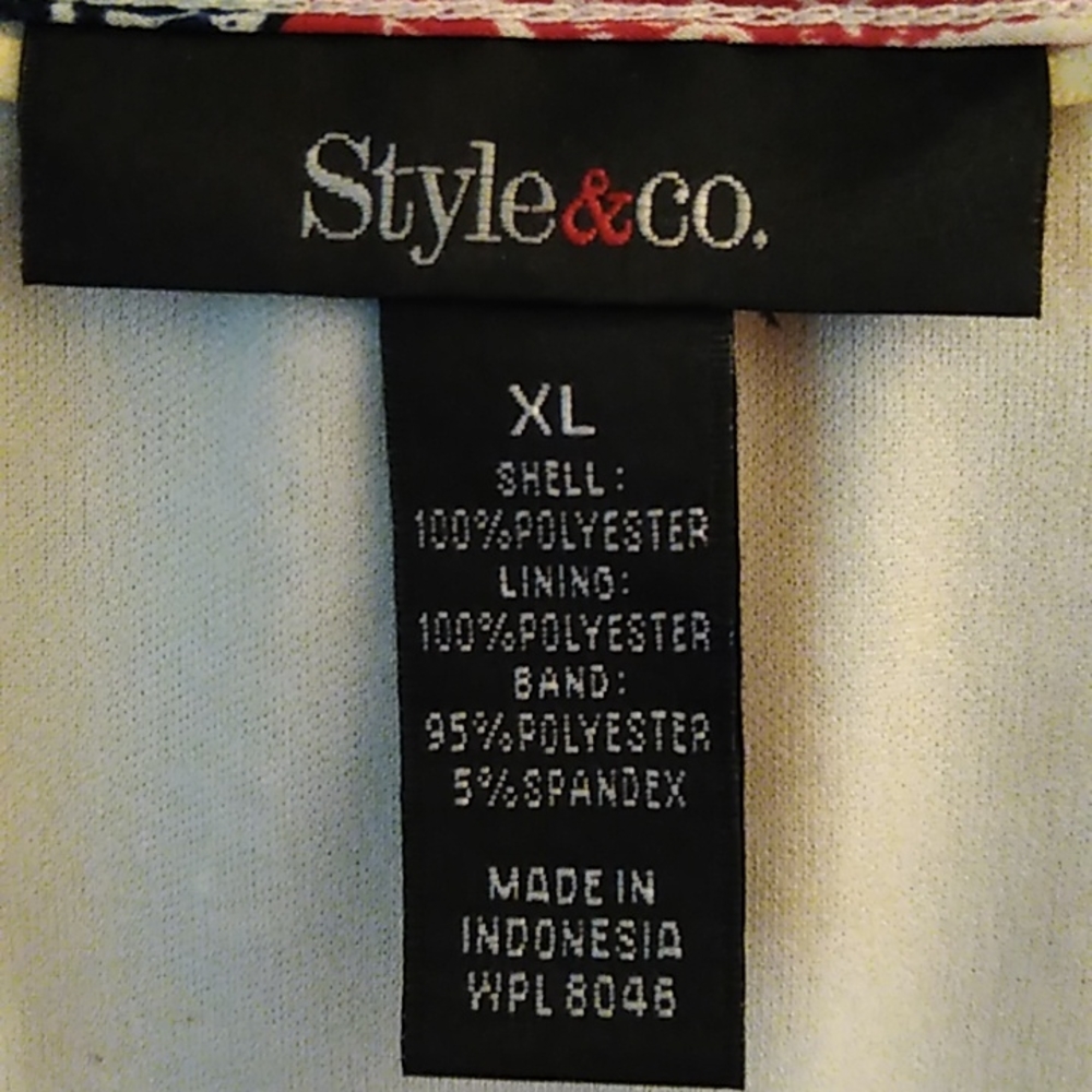 Style & Co. bandana open sleeve blouse, size XL - Picture 2 of 3